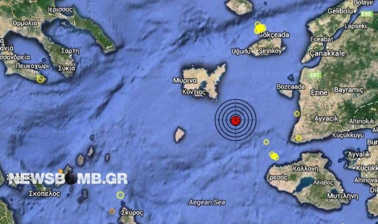 Σεισμός 4,0 Ρίχτερ στο βόρειο Αιγαίο