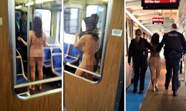 Η στιγμή που μια γυναίκα εισέβαλε... γυμνή στο τρένο! (pics)