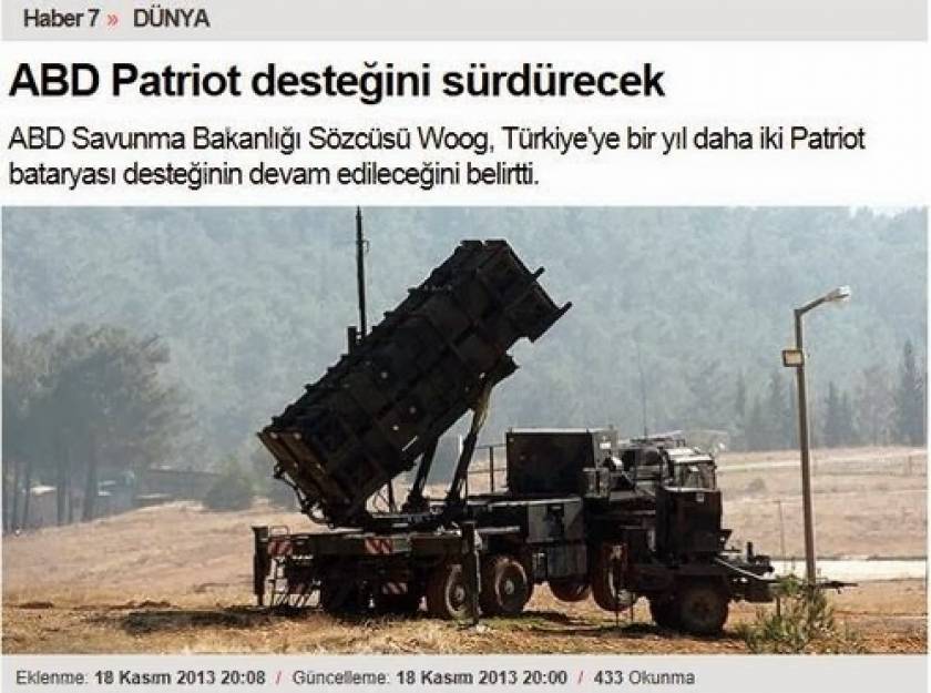ΗΠΑ: Στηρίζουν την παραμονή των Patriot στην Τουρκία