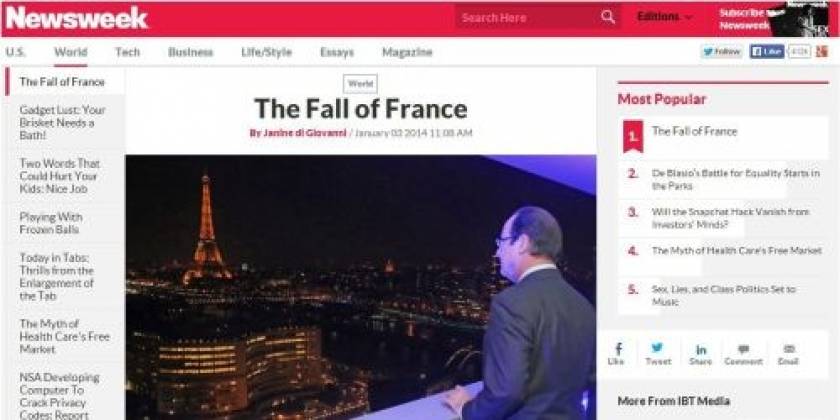 Αντιδράσεις για δημοσίευμα του Newsweek με τίτλο «Η πτώση της Γαλλίας»
