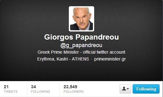 Στο twitter ο Γιώργος είναι ακόμη… πρωθυπουργός!