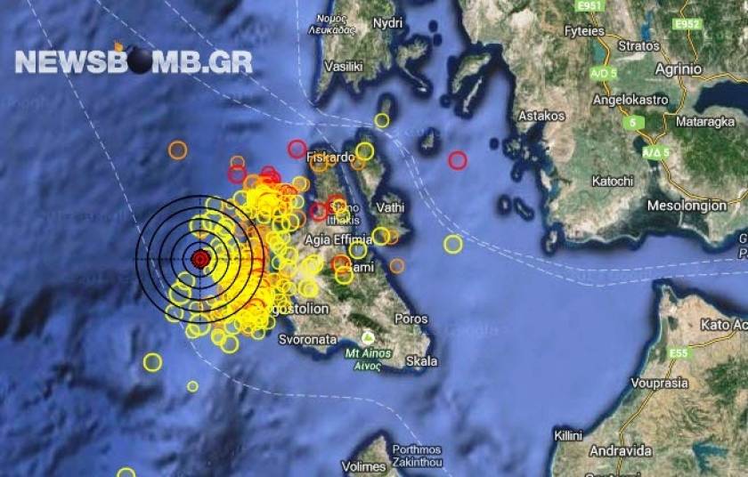 Σεισμός 4,1 Ρίχτερ στην δυτικά της Κεφαλονιάς
