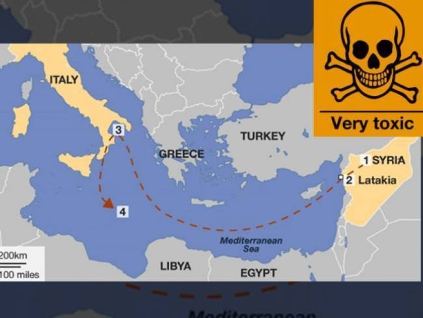 Απειλή βλέπουν για τη Μεσόγειο από χημικά της Συρίας 14 χώρες της ΕΕ