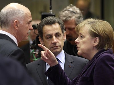 Papandreou-Sarkozy-Merkel