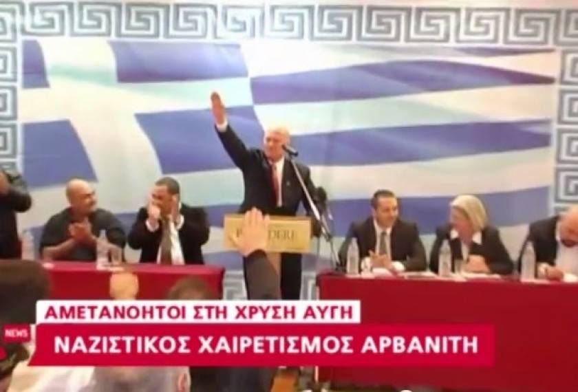 Βουλευτής της Χρυσής Αυγής χαιρέτησε ναζιστικά στην Κρήτη (Βίντεο)