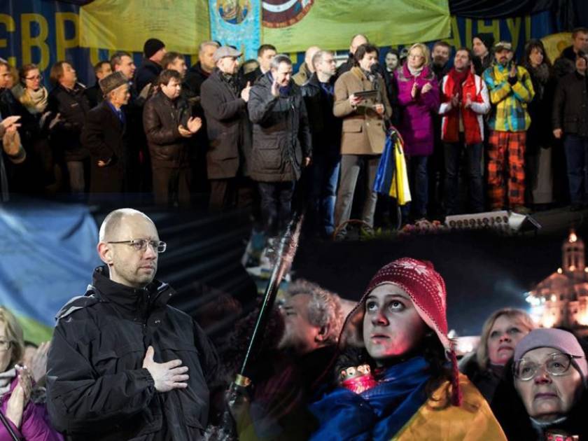 Στους διαδηλωτές παρουσιάστηκε η νέα κυβέρνηση της Ουκρανίας