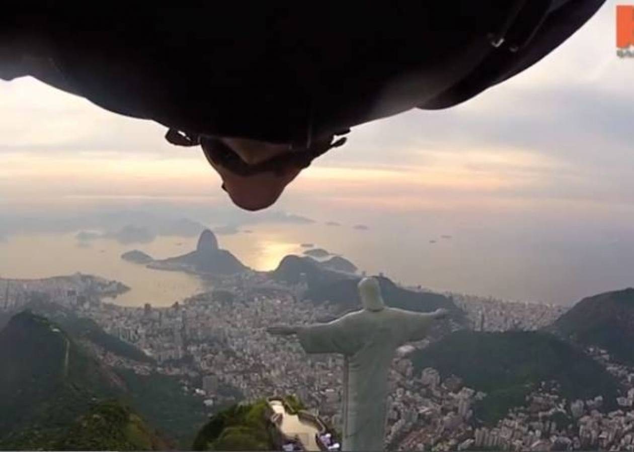 Amazing video: Rio wingsuit flyby