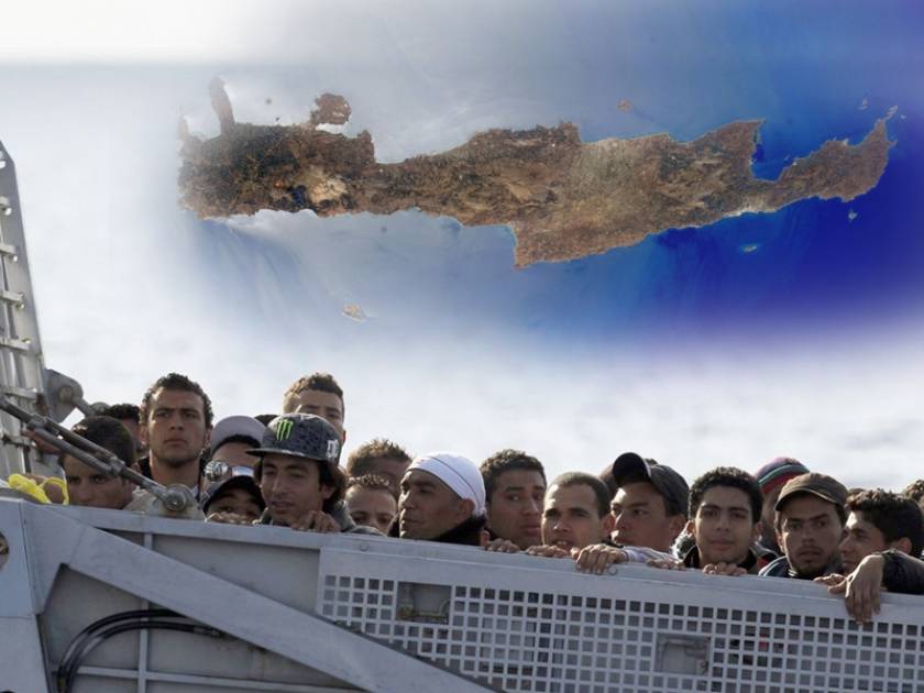Επιχείρηση διάσωσης παράνομων μεταναστών ανοιχτά της Κρήτης