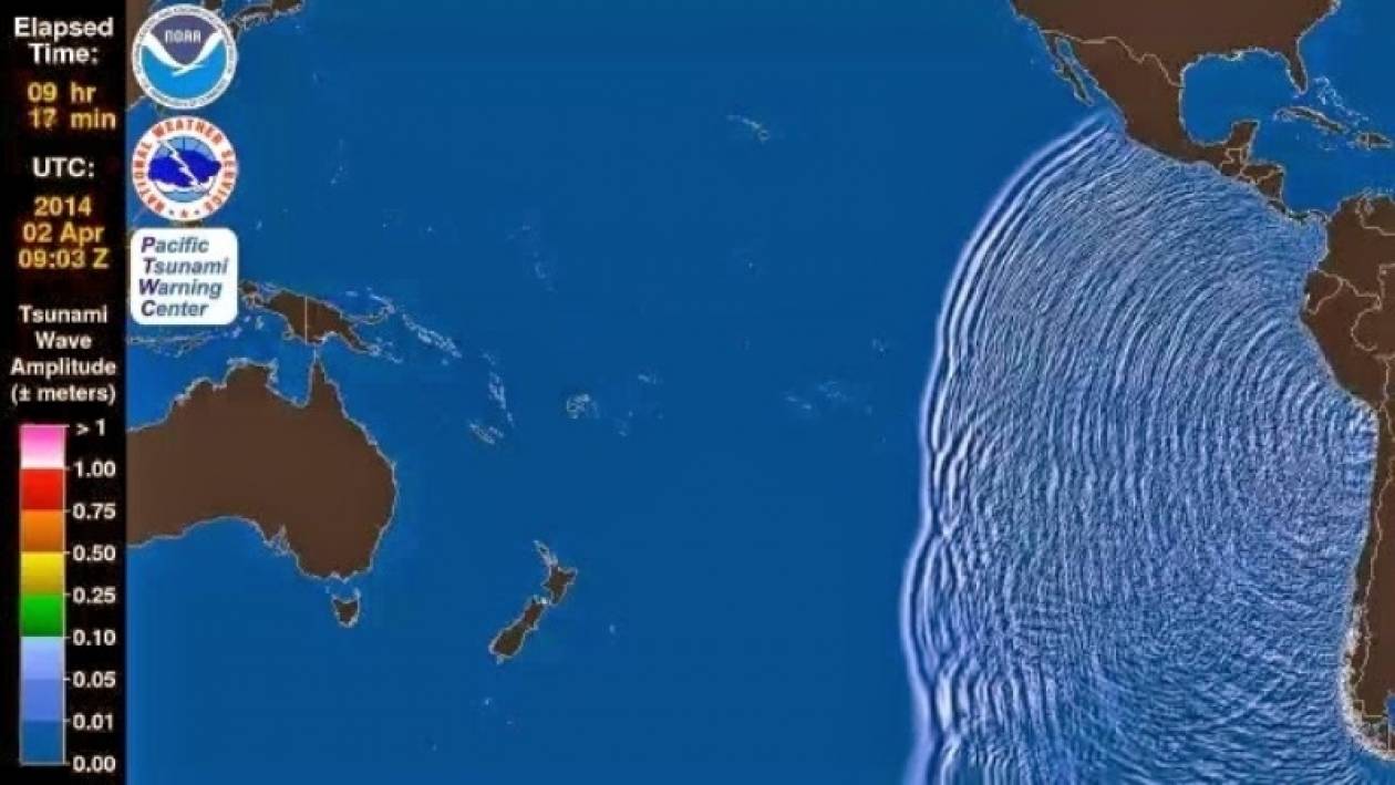 Εντυπωσιακό animation: Το τσουνάμι της Χιλής φτάνει στην Αυστραλία