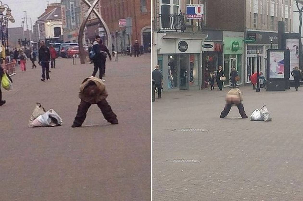 Γυναίκα ούρησε στη μέση πολυσύχναστου δρόμου! (photos)