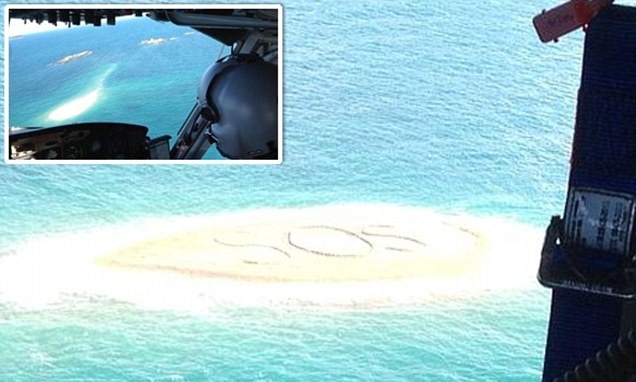 Ναυαγοί σώθηκαν χάρη σε ένα τεράστιο SOS που έγραψαν! (pics)