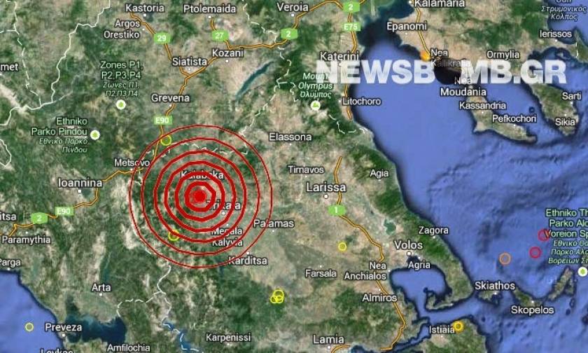 Σεισμός 3,8 Ρίχτερ νότια της Καλαμπάκας