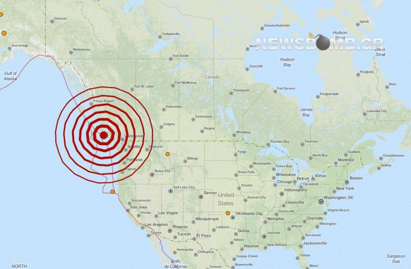 Σεισμός 6,7 Ρίχτερ δυτικά του Βανκούβερ