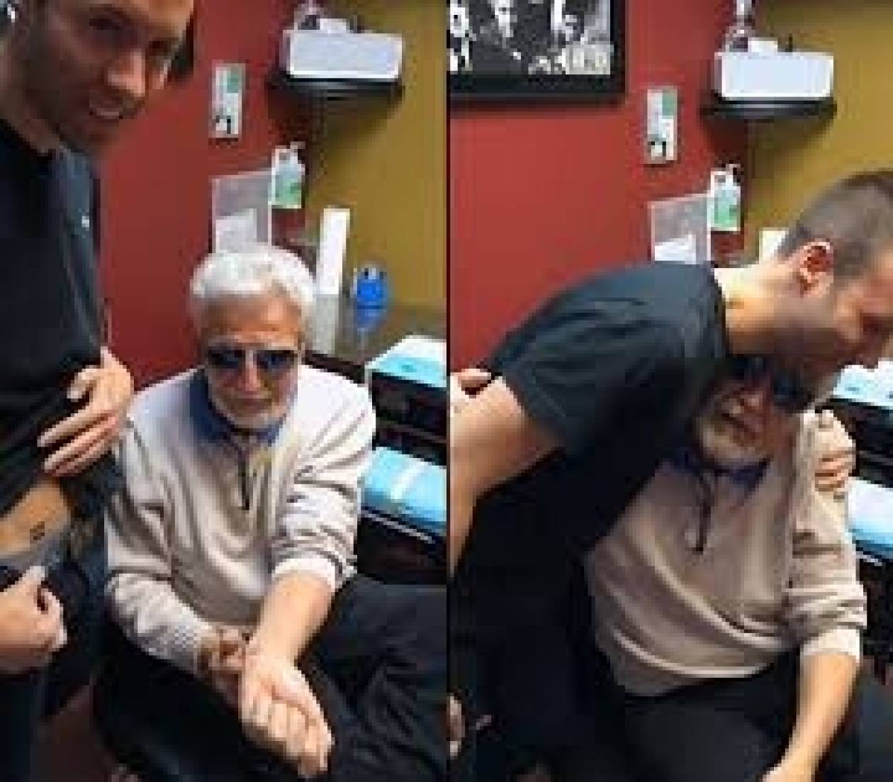 80χρονος έκανε τατουάζ για να στηρίξει τον εγγονό του! (βίντεο)