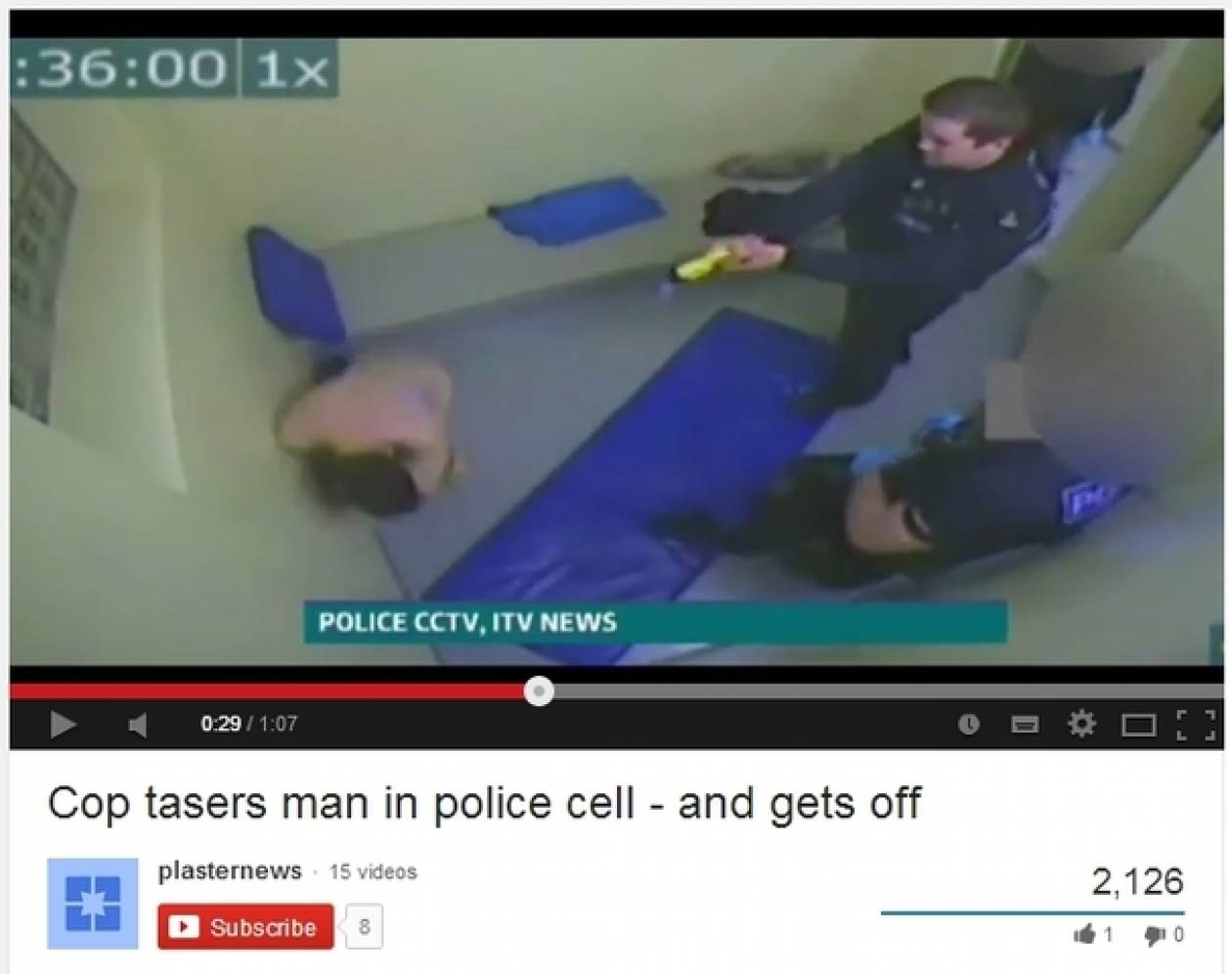 Αστυνομικός πυροβολεί κρατούμενο γιατί του πέταξε το...  (βίντεο)