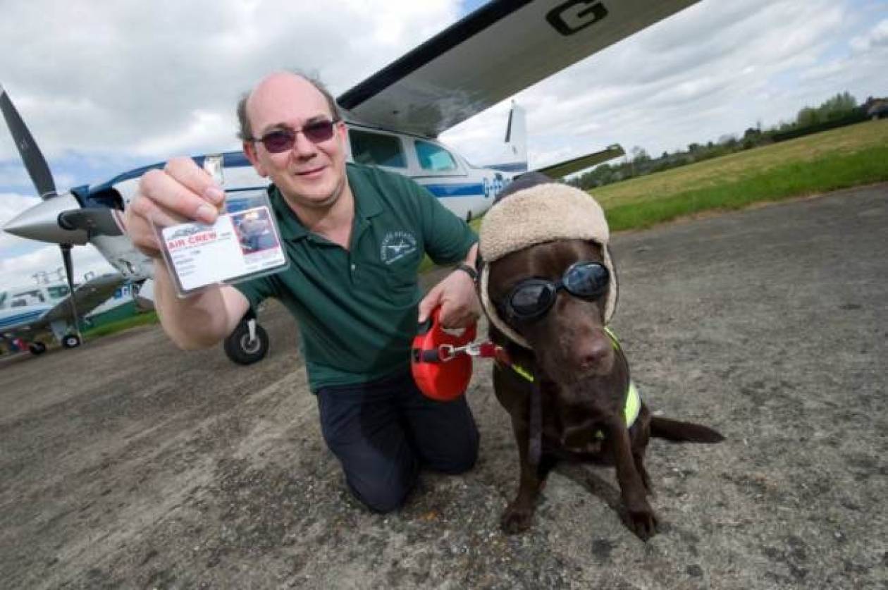 Ο πρώτος σκύλος με άδεια συγκυβερνήτη αεροπλάνου! (photos)