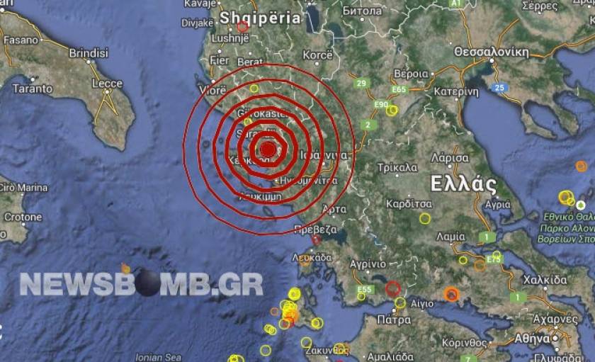 Σεισμός 5,0 Ρίχτερ στα ελληνοαλβανικά σύνορα