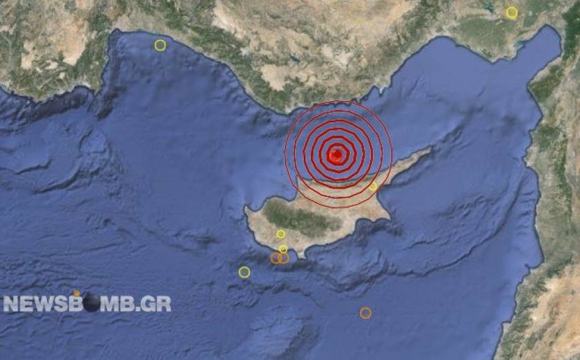 Σεισμός 3,2 Ρίχτερ βόρεια της Κύπρου