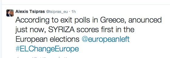 Αποτελέσματα Ευρωεκλογών: Το πρώτο tweet του Α. Τσίπρα