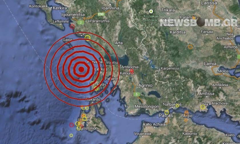 Σεισμός 4,1 Ρίχτερ δυτικά της Λευκάδας