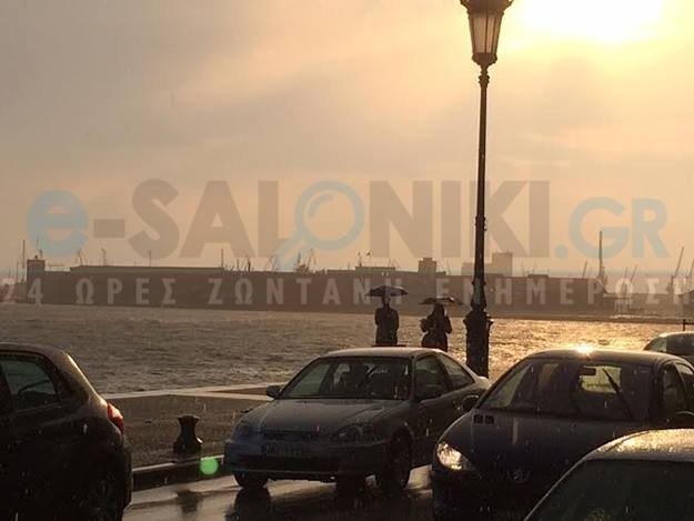 Ο καιρός τρελάθηκε στη Θεσσαλονίκη: Ήλιος, βροχή, χαλάζι! (pics)