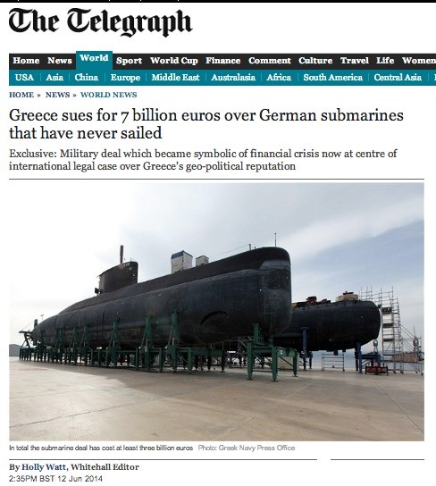 Αποζημίωση 7 δισ. ευρώ διεκδικεί η Ελλάδα από γερμανικό κολοσσό για τα υποβρύχια