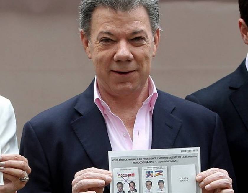 Πρόεδρος της Κολομβίας επανεκλέχτηκε ο Χουάν Μανουέλ Σάντος