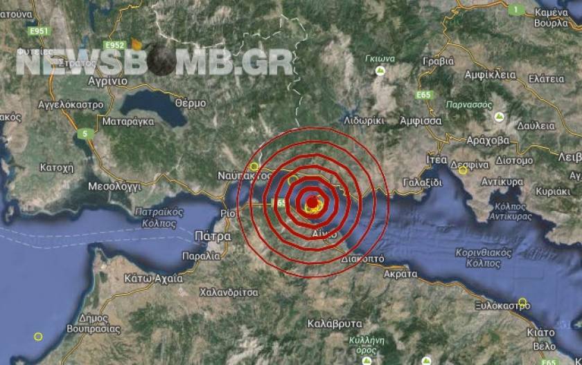 Σεισμός 3,5 Ρίχτερ βόρεια του Αιγίου