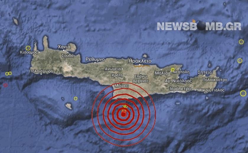 Σεισμός 3,8 Ρίχτερ vότια της Κρήτης
