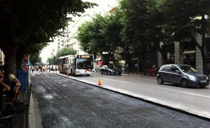 Θεσσαλονίκη: Συνεχίζονται τα έργα ασφαλτόστρωσης στην Τσιμισκή