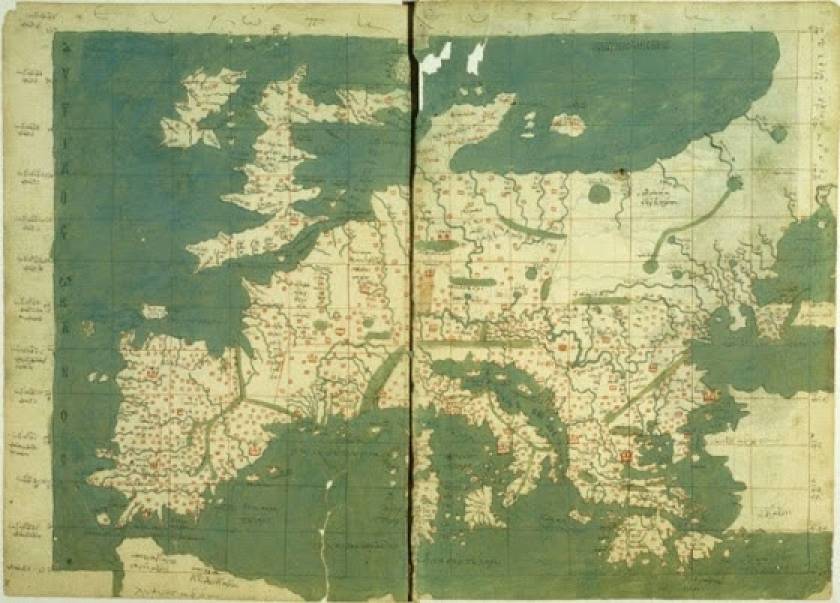 Σπάνιος ελληνικός χάρτης της Ευρώπης του 15ου αιώνα