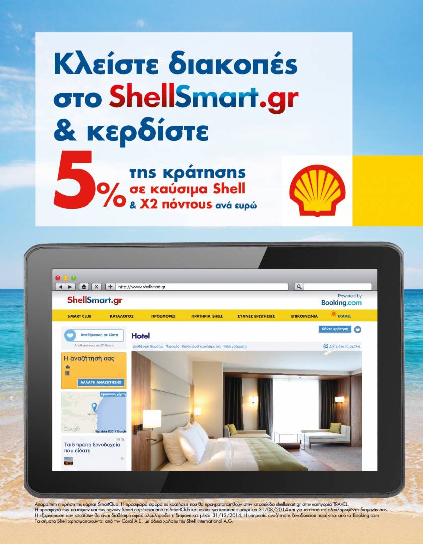 Φέτος το καλοκαίρι με το ShellSmart.gr κλείνετε διακοπές… κερδίζετε διαδρομές!