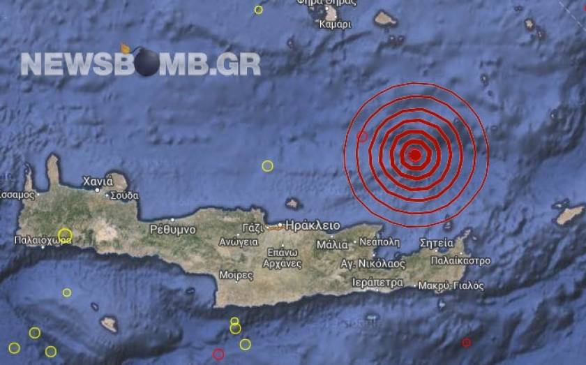 Κρήτη: Σεισμός 3,8 Ρίχτερ βόρεια της Σητείας