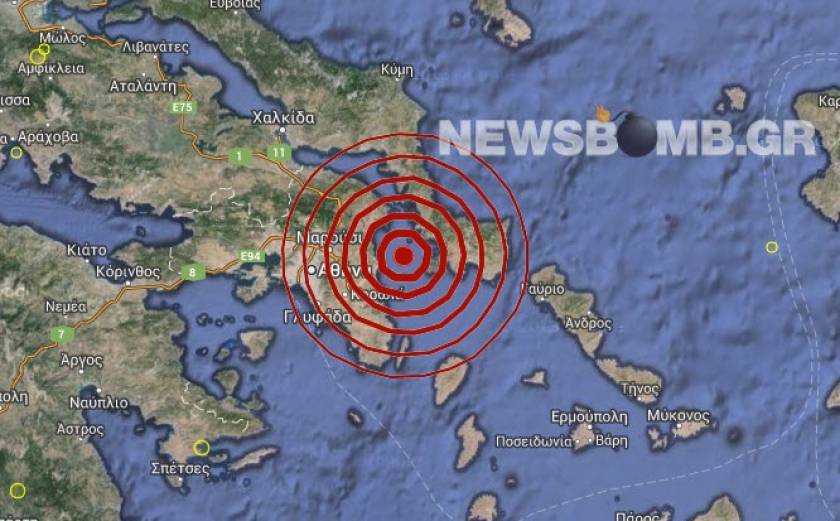 Σεισμός 3,7 Ρίχτερ ανατολικά της Ραφήνας