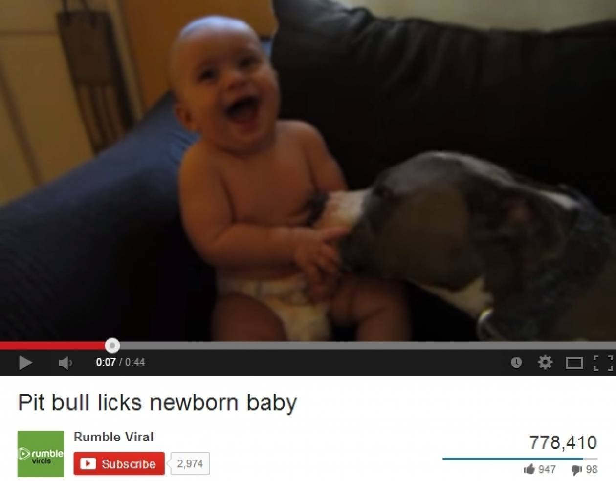 Σκύλος έκανε μπάνιο μωρό με τη... γλώσσα του!
