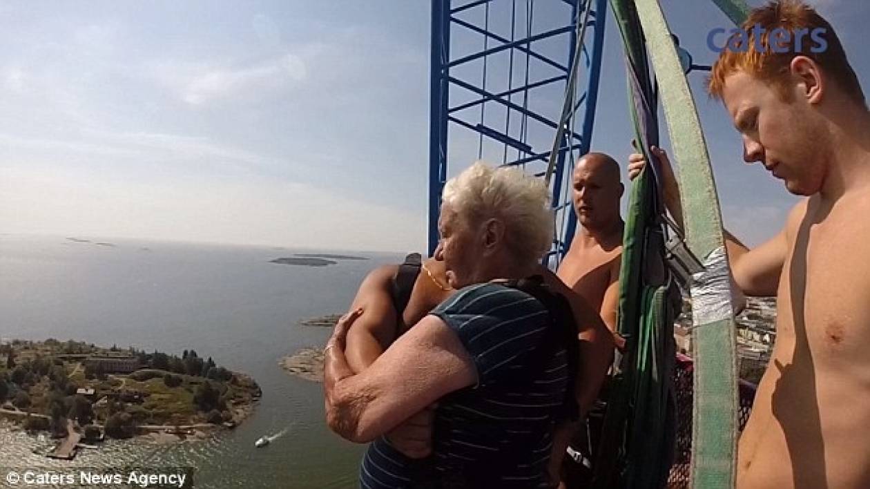 95χρονη κάνει bungee jumping (pics+video)