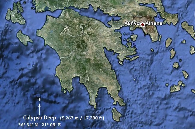 Σε ποια περιοχή της Ελλάδας εντοπίζεται το βαθύτερο σημείο όλης της Μεσογείου;