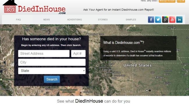 Ιστοσελίδα αποκαλύπτει... ποιος πέθανε στο σπίτι σου!