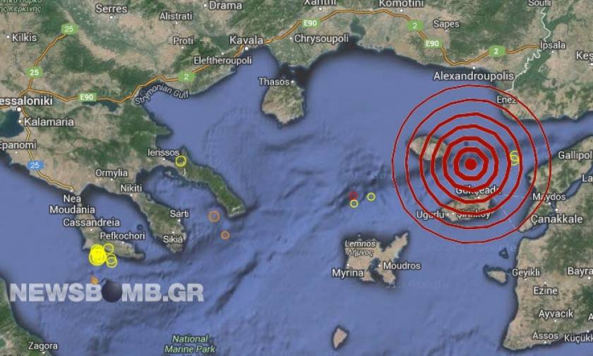 Σεισμός 3,0 Ρίχτερ ανατολικά της Σαμοθράκης