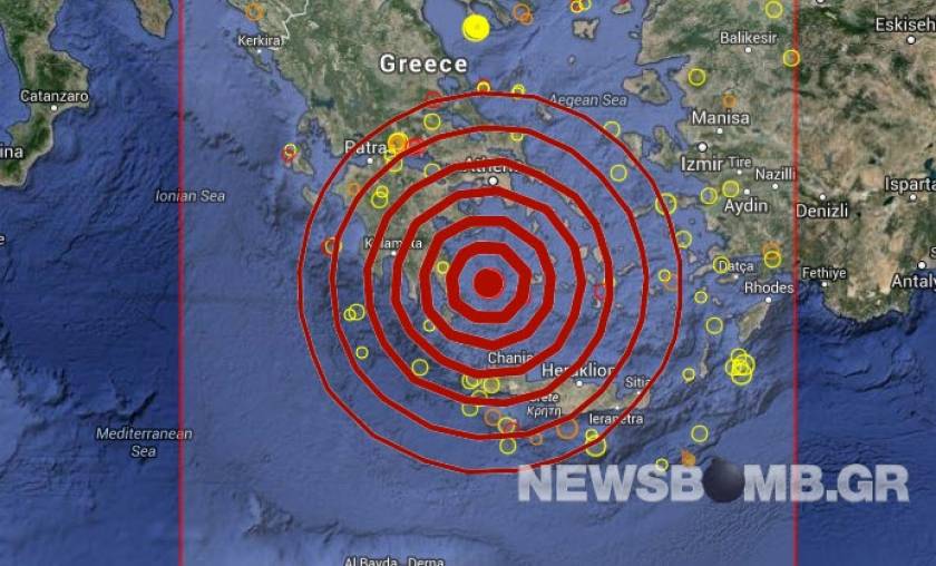 Ισχυρός σεισμός 5,7 Ρίχτερ ανατολικά της Λακωνίας (pics&vid)