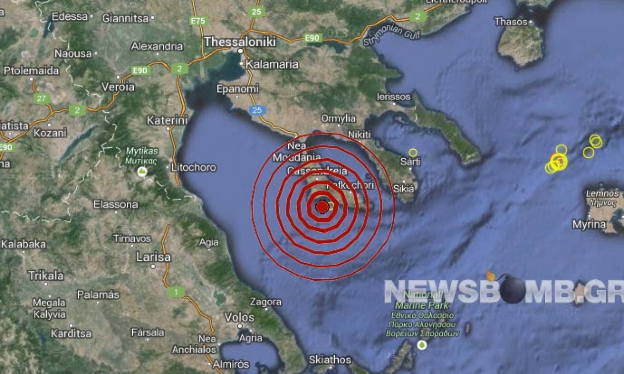 Σεισμός 3,0 Ρίχτερ νότια του Πολυγύρου