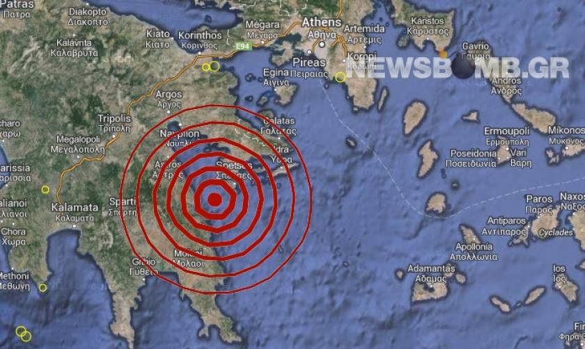 Σεισμός 4,2 Ρίχτερ ανατολικά του Λεωνιδίου
