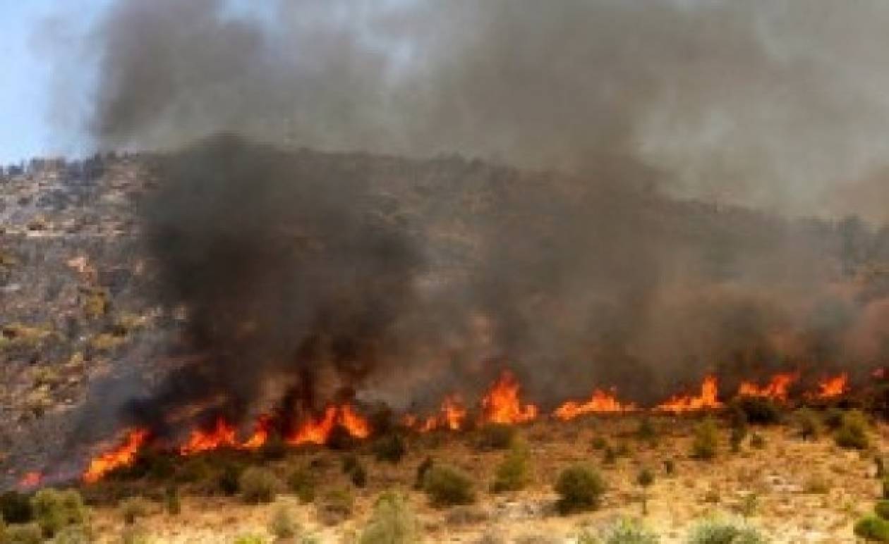Κρήτη: Πυρκαγιά σε εξέλιξη στο Αμάρι