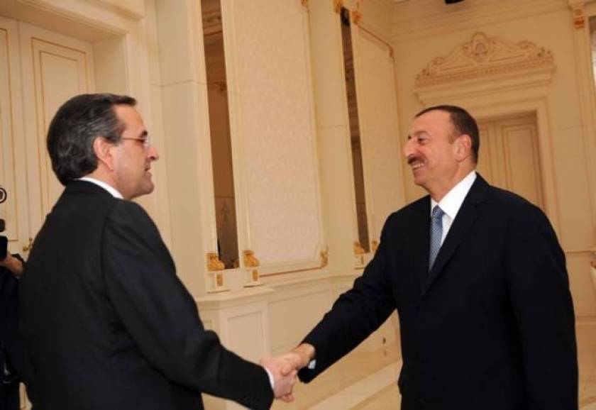 PM Samaras meets with Azerbaijan's president Aliyev in Baku