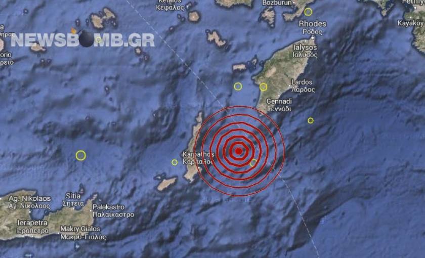Σεισμός 3,3 Ρίχτερ ανατολικά της Καρπάθου
