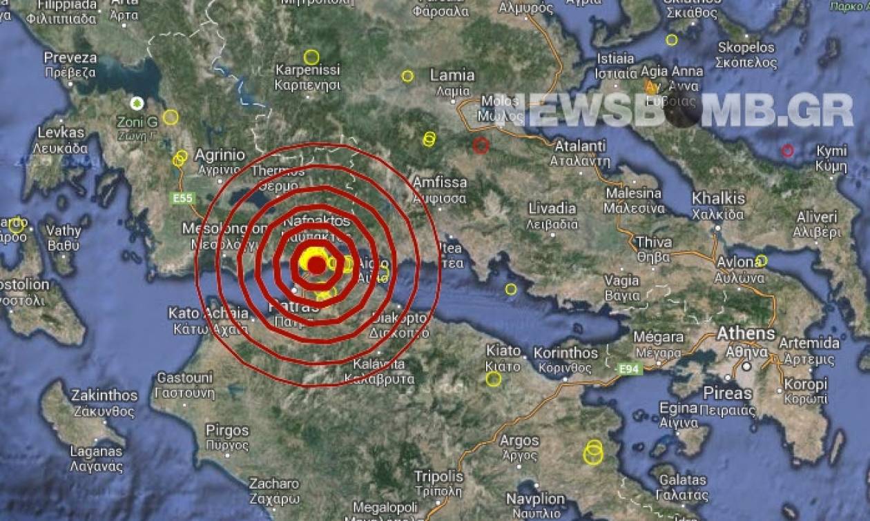 Σεισμός 4,1 Ρίχτερ μεταξύ Ναυπάκτου και Πάτρας