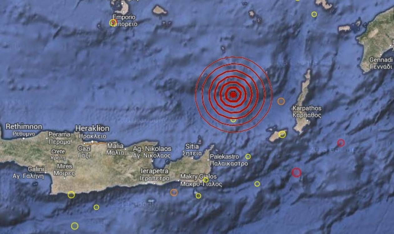 Σεισμός 3,1 Ρίχτερ στο Καρπάθιο Πέλαγος