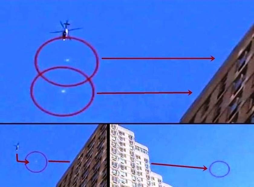 Βίντεο: Δύο UFO πετούν μπροστά από ελικόπτερο