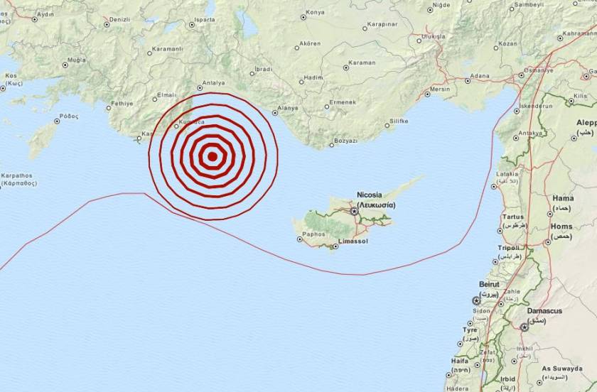 Σεισμός 4,0 Ρίχτερ βορειοδυτικά της Κύπρου