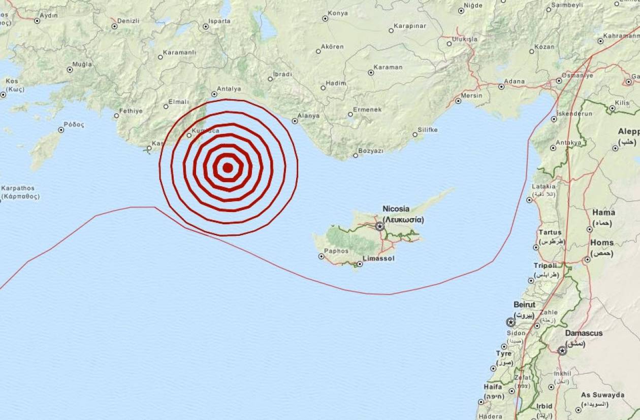 Σεισμός 4,0 Ρίχτερ βορειοδυτικά της Κύπρου